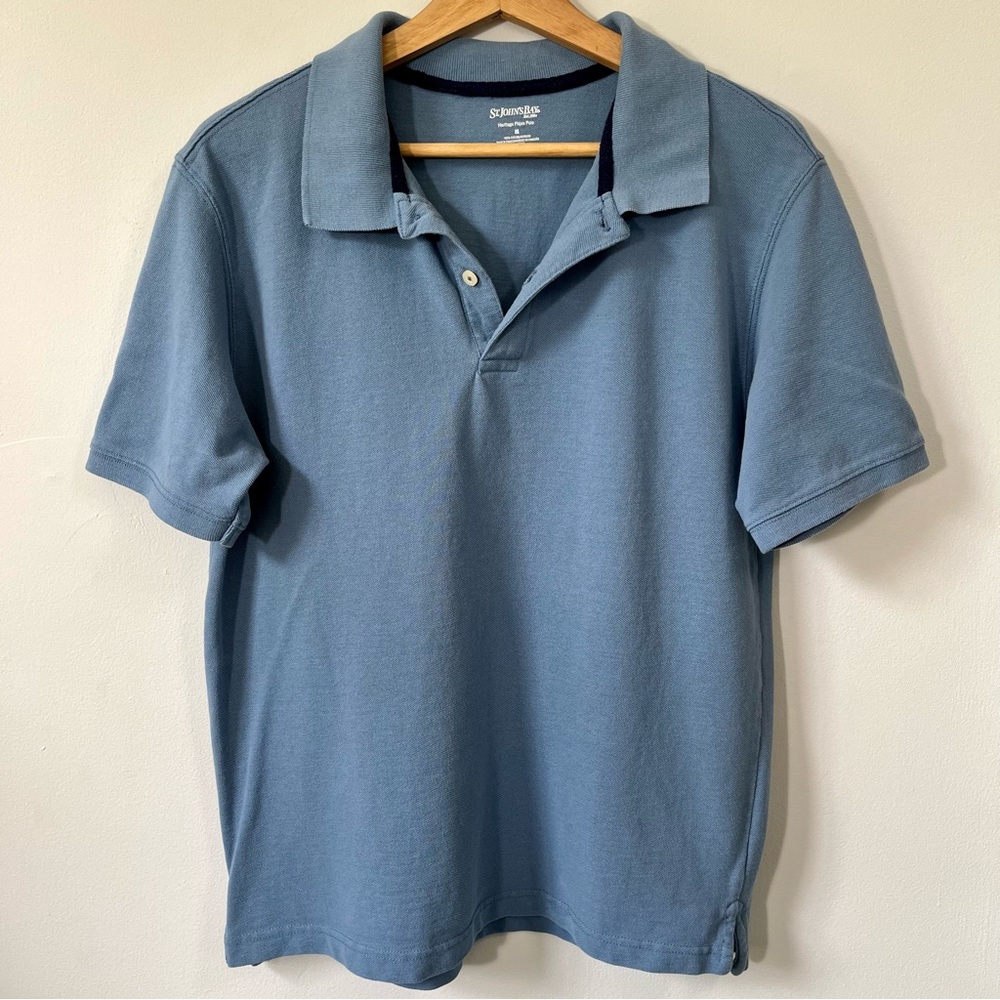 St. John’s Bay Heritage Pique Polo, Light Blue, Size M